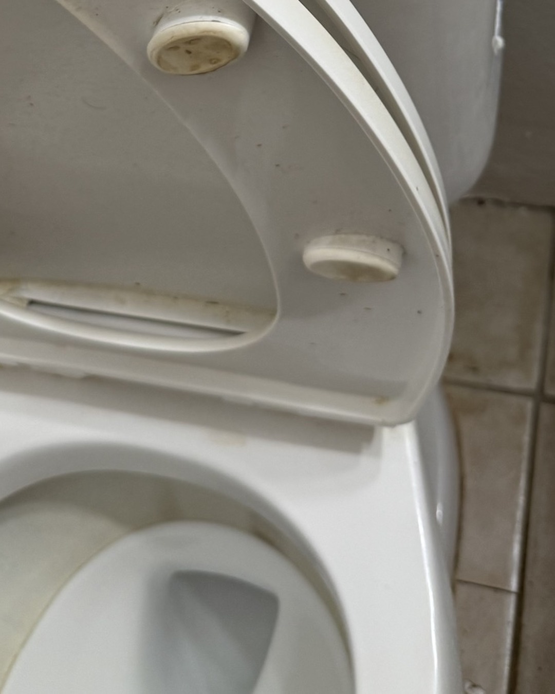 Before — The same toilet before and after a Clean Route Systems detail clean